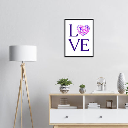 Classic Semi-Glossy Paper Wooden Framed Poster - Love - Furry Family Faves