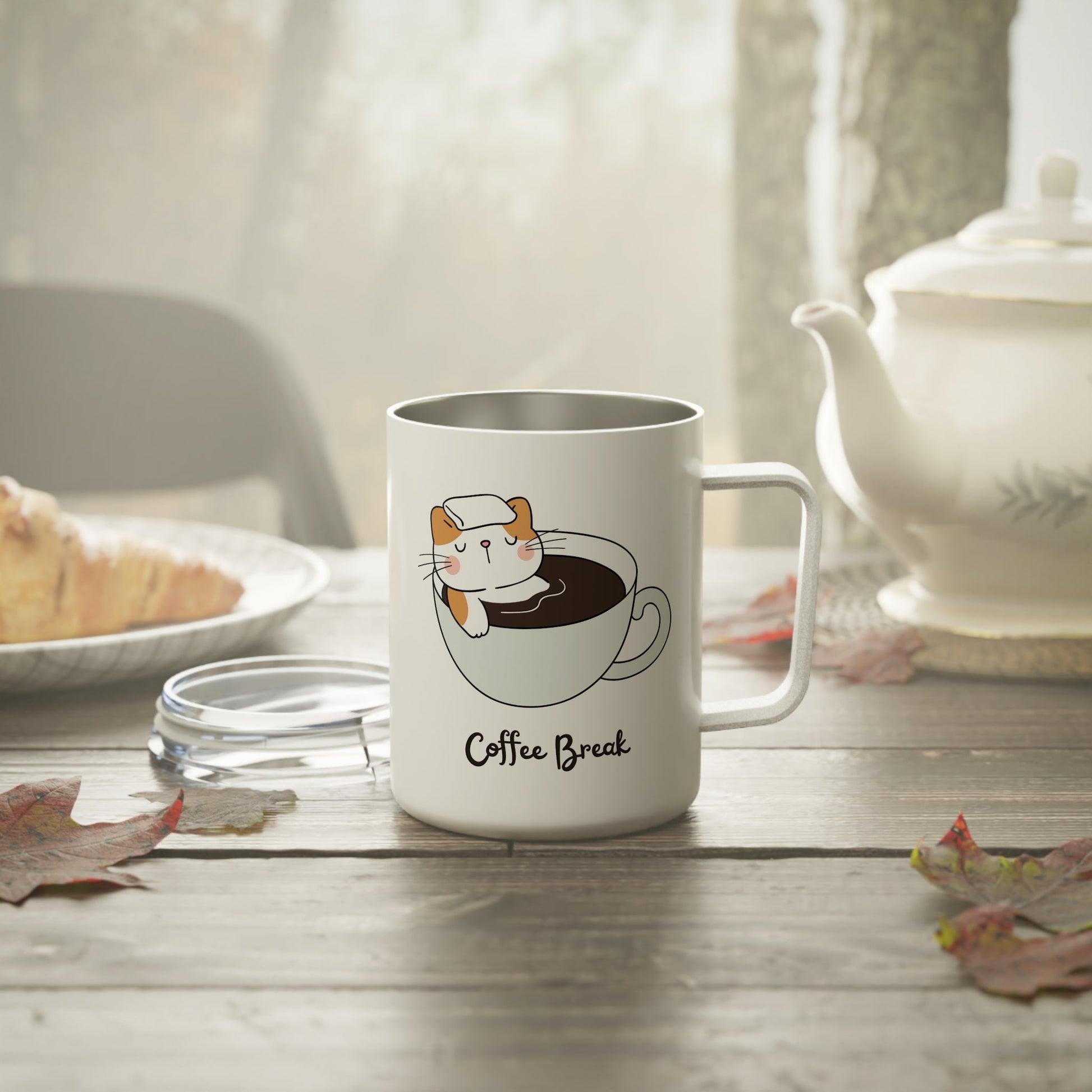 "Coffee Break" Insulated Coffee Mug, 10oz - Furry Family Faves