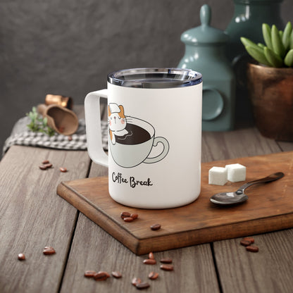 "Coffee Break" Insulated Coffee Mug, 10oz - Furry Family Faves