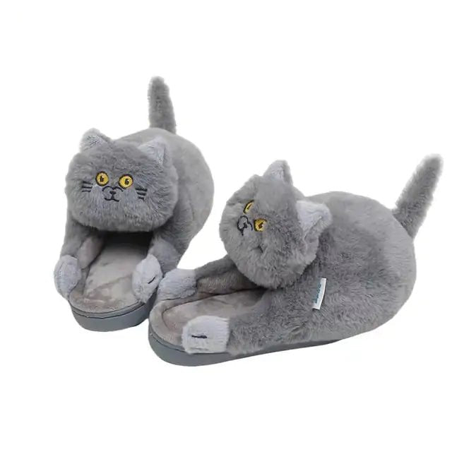 Cuddly Hug Cat Slippers - Furry Family Faves