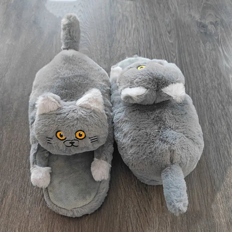 Cuddly Hug Cat Slippers - Furry Family Faves