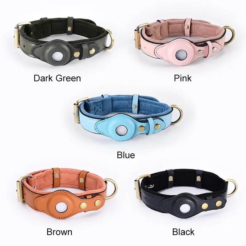 Leather Anti-Lost Dog Collar - Furry Family Faves