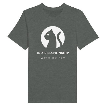 Premium Unisex Crewneck T-shirt - In a relationship with my cat - Furry Family Faves