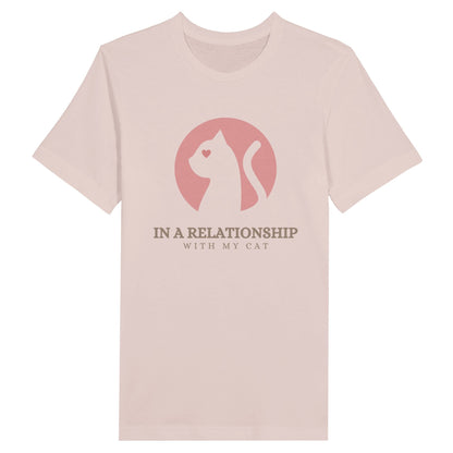 Premium Unisex Crewneck T-shirt - In a relationship with my cat - Furry Family Faves