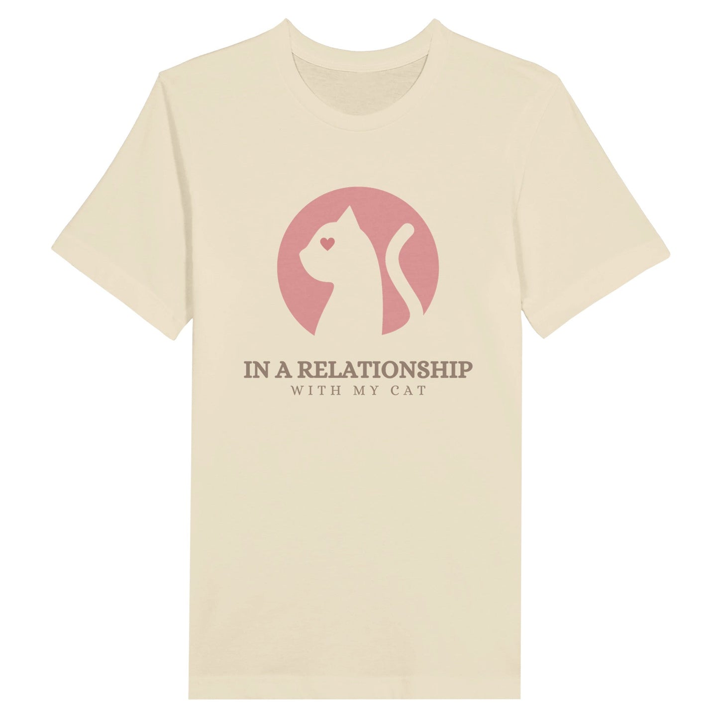 Premium Unisex Crewneck T-shirt - In a relationship with my cat - Furry Family Faves