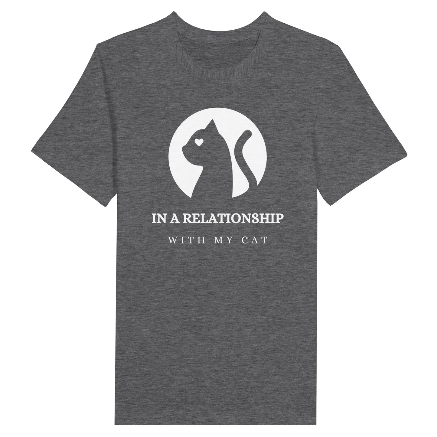 Premium Unisex Crewneck T-shirt - In a relationship with my cat - Furry Family Faves