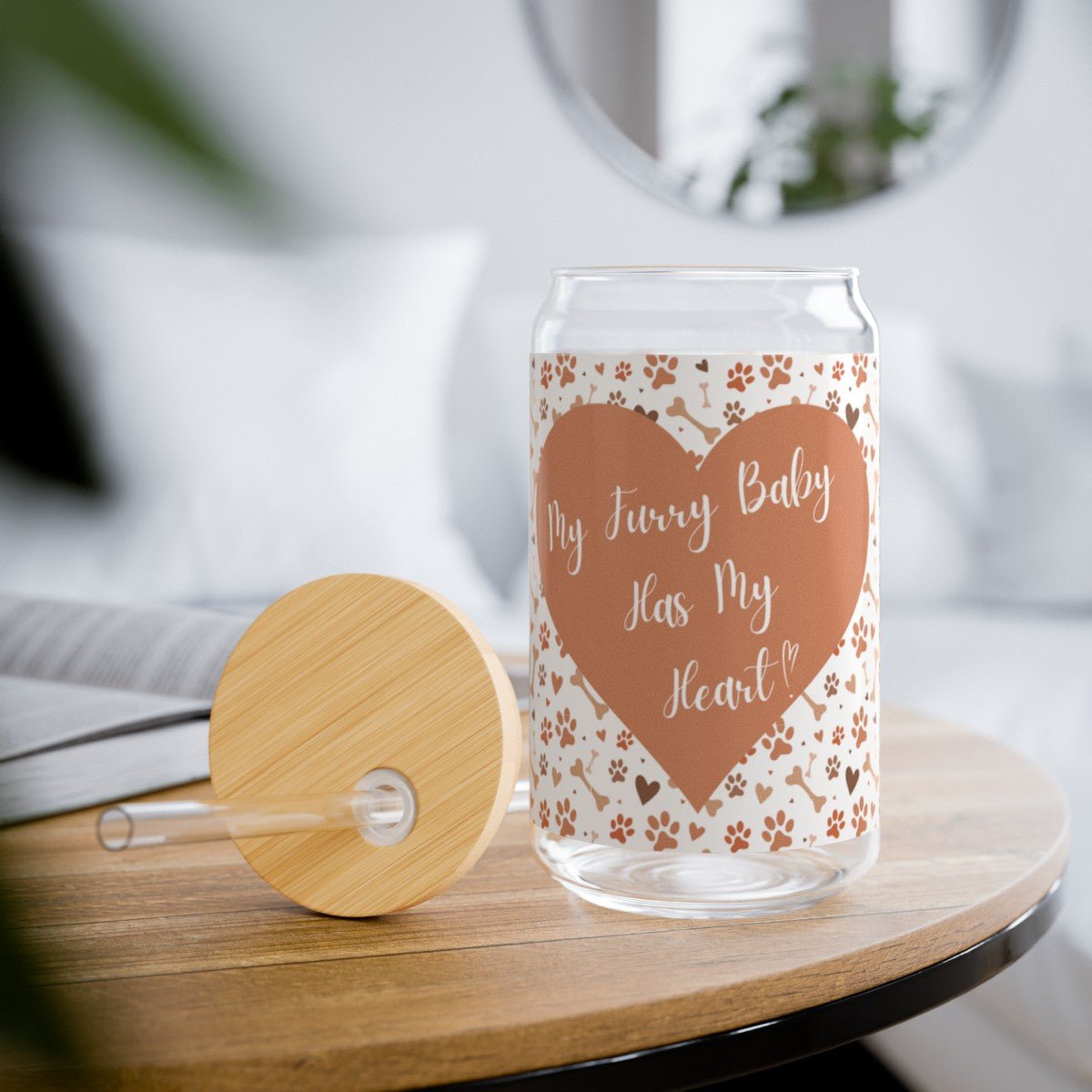 Sipper Glass, 16oz - Furry Family Faves