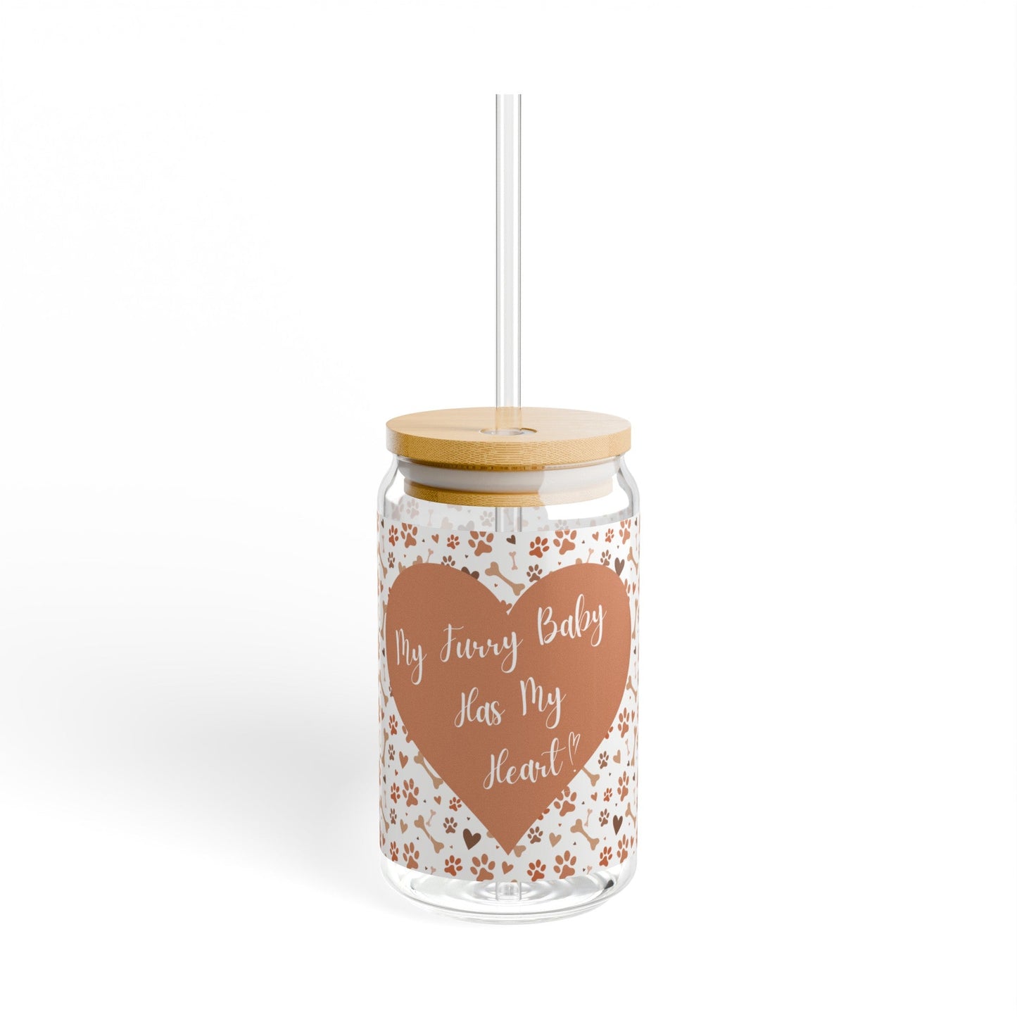 Sipper Glass, 16oz - Furry Family Faves