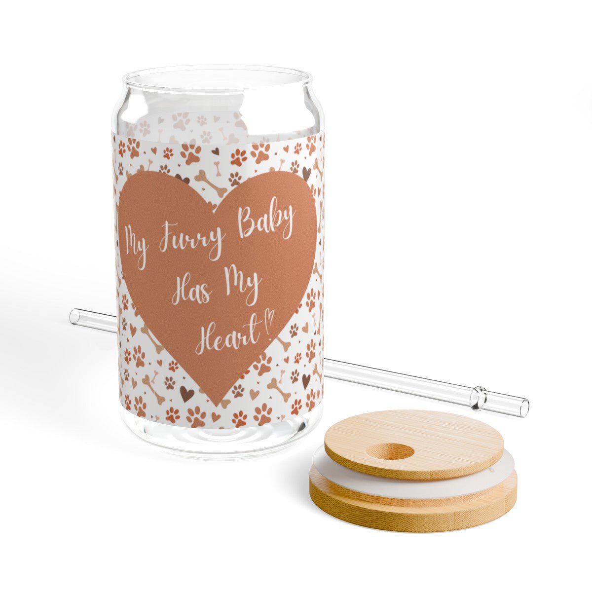 Sipper Glass, 16oz - Furry Family Faves