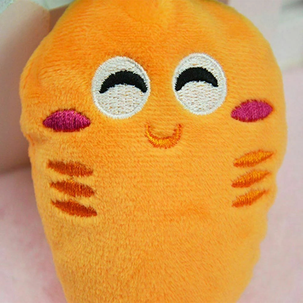 Carrot Pet Toy: Fun & Durable Plush Dog Squeak Toy