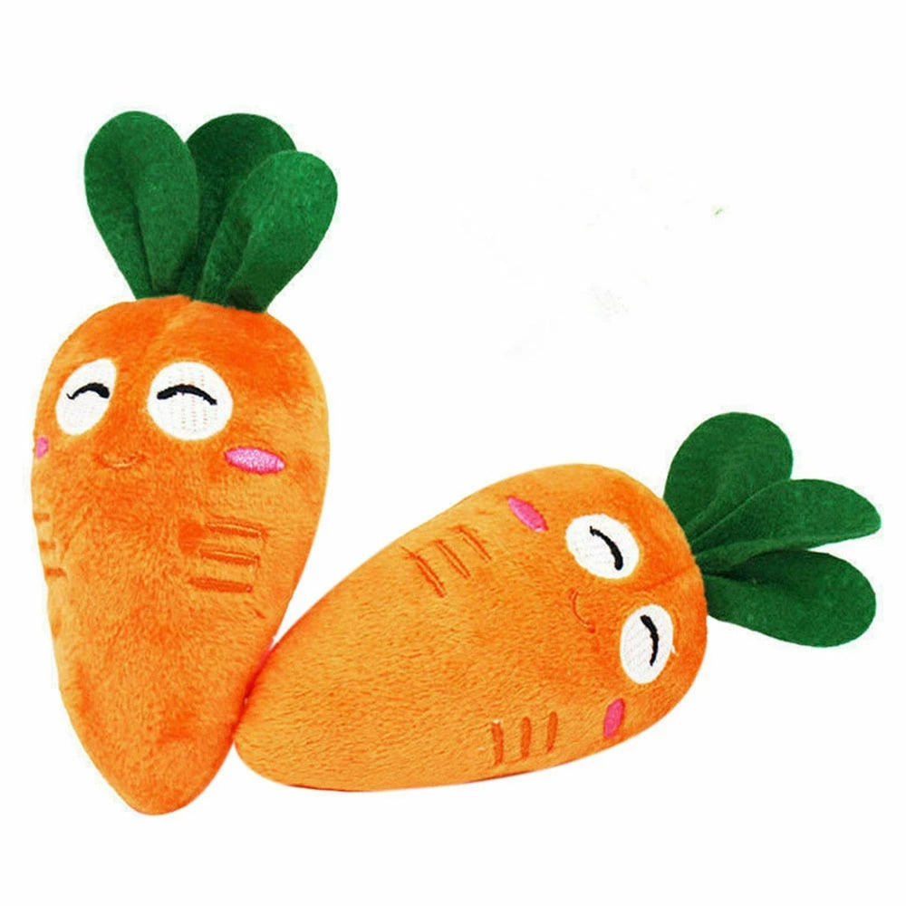 Carrot Pet Toy: Fun & Durable Plush Dog Squeak Toy