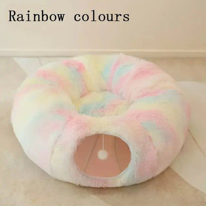 Cat Bed, House, and Tunnel Soft Plush and Washable - Furry Family Faves