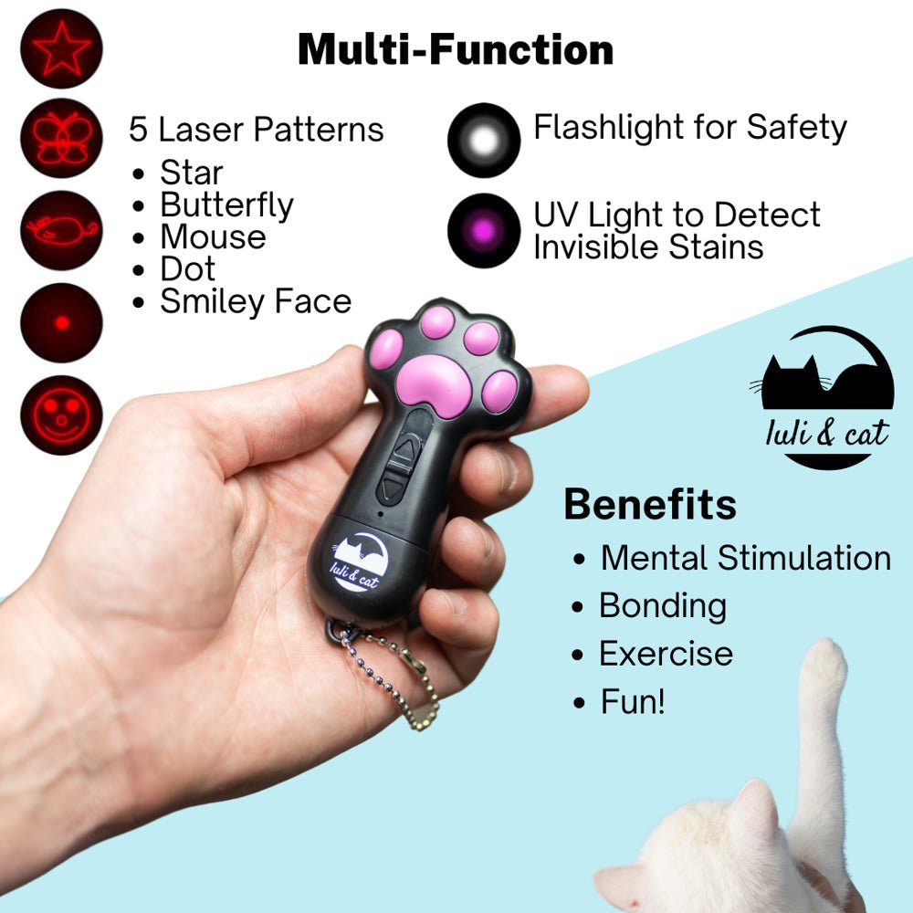 Cat Laser Toy, USB Rechargeable Laser Light Toy - Furry Family Faves