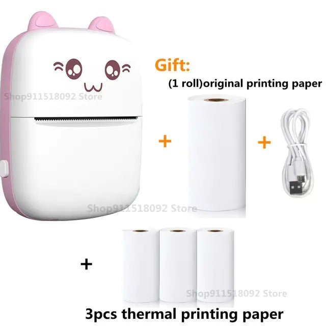 Cat Shape Mini Printer - Furry Family Faves