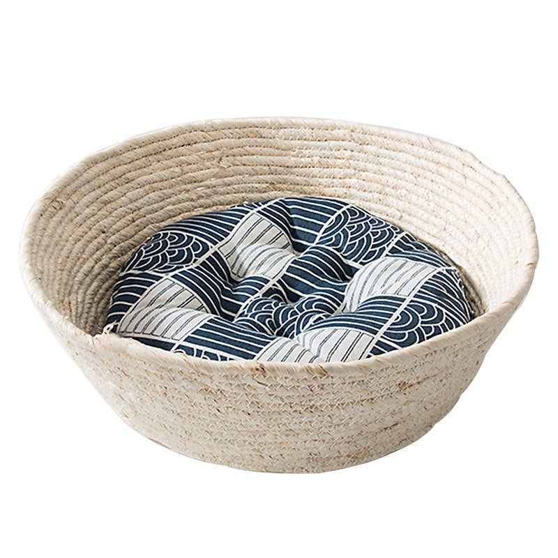 Cat Straw Bed Basket Design - Furry Family Faves