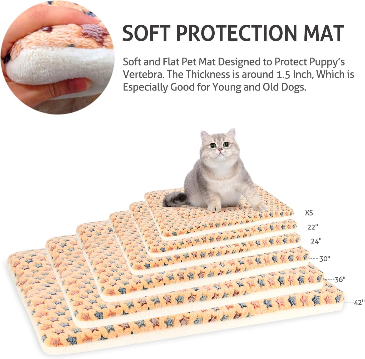 Dog Bed Crate Pad Ultra Soft - Furry Family Faves