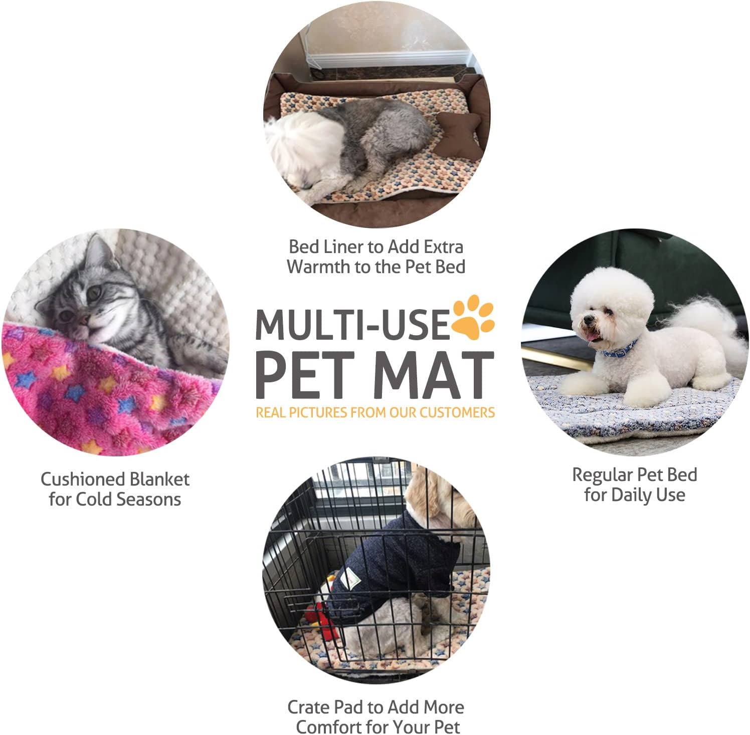 Dog Bed Crate Pad Ultra Soft - Furry Family Faves