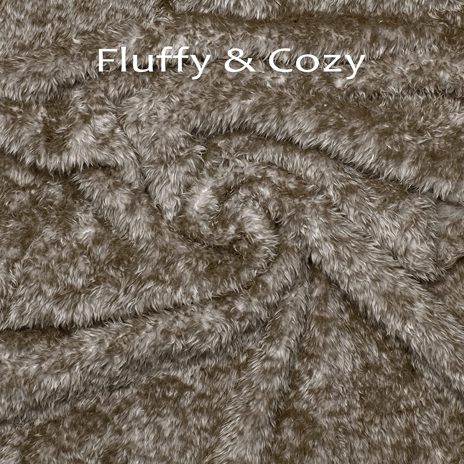 Fluffy Fleece Dog Blanket (40X60 Inch, Taupe) - Furry Family Faves