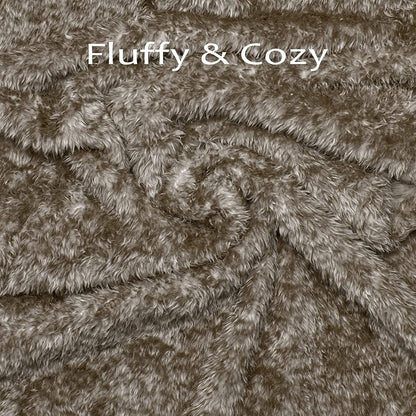 Fluffy Fleece Dog Blanket (40X60 Inch, Taupe) - Furry Family Faves