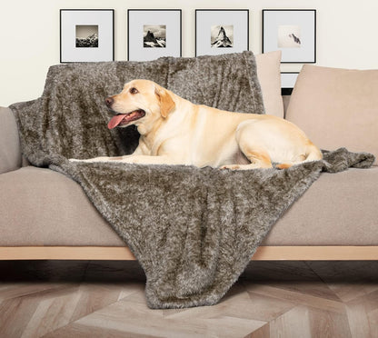 Fluffy Fleece Dog Blanket (40X60 Inch, Taupe) - Furry Family Faves