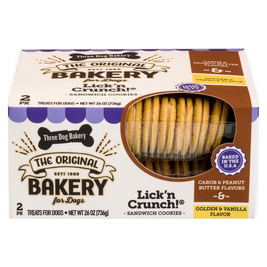 Lick'N Crunch Sandwich Cookies Crunchy Dog Treats - Furry Family Faves