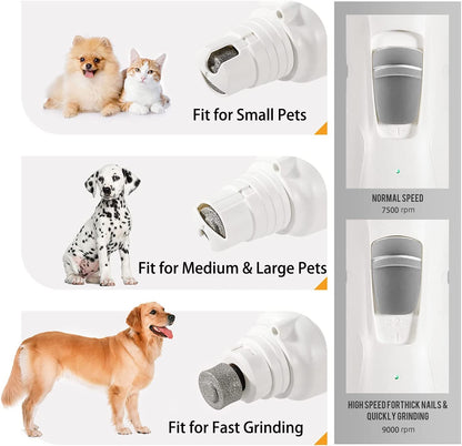 Pet Nail Grinder with LED Light & 2 Grinding Heads - Furry Family Faves