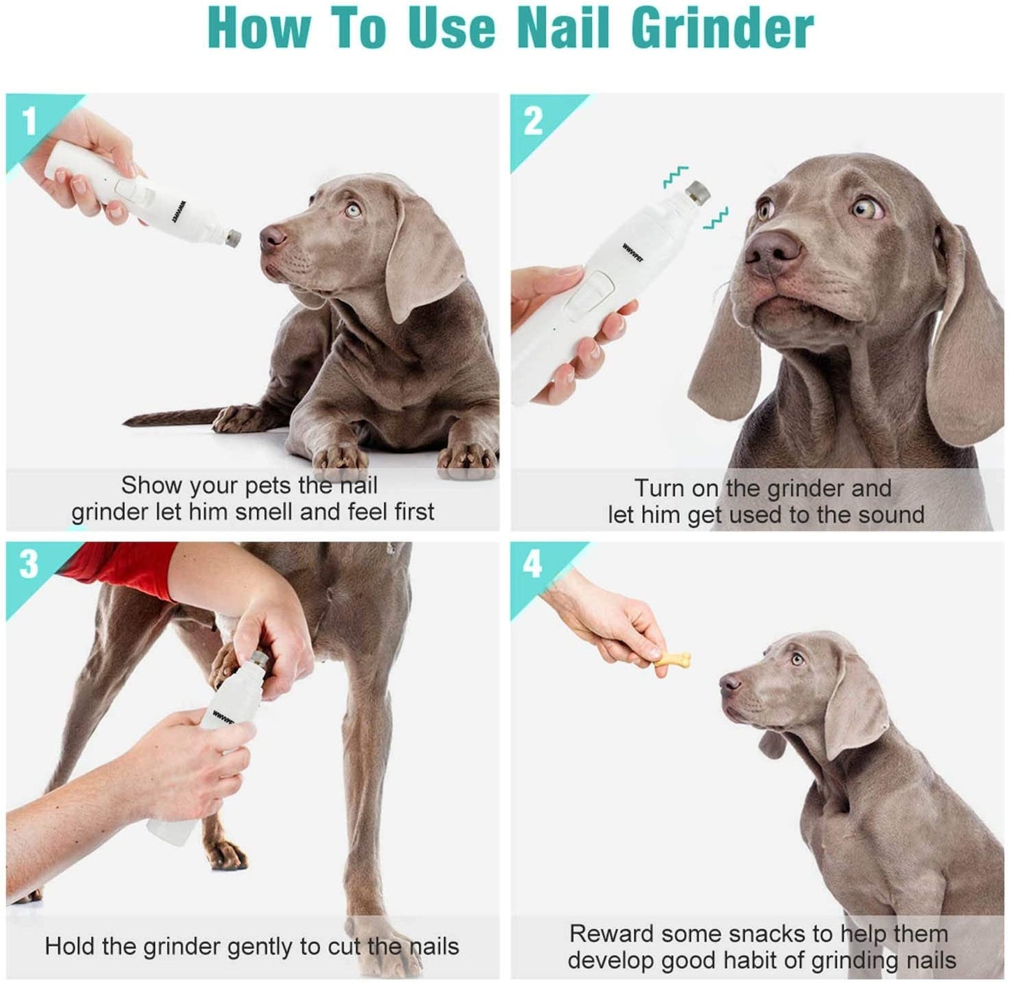 Pet Nail Grinder with LED Light & 2 Grinding Heads - Furry Family Faves