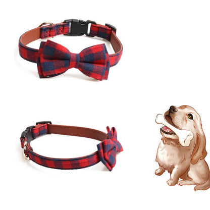 Plaid Bowknot Pet Necklace - Furry Family Faves