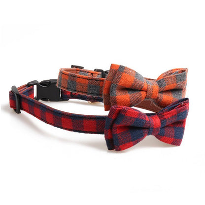 Plaid Bowknot Pet Necklace - Furry Family Faves