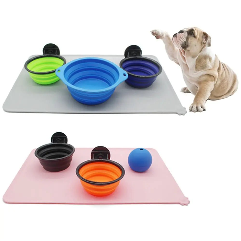 Silicone Pet Bowl Mat - Furry Family Faves