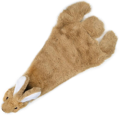 Stuffless Bunny Rabbit Squeaky Dog Toys 2-In-1 - Furry Family Faves