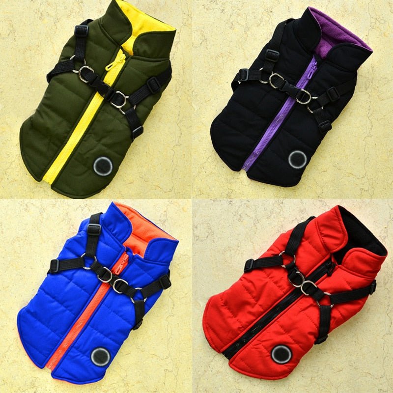 Waterproof Pet Coat With Harness - Furry Family Faves